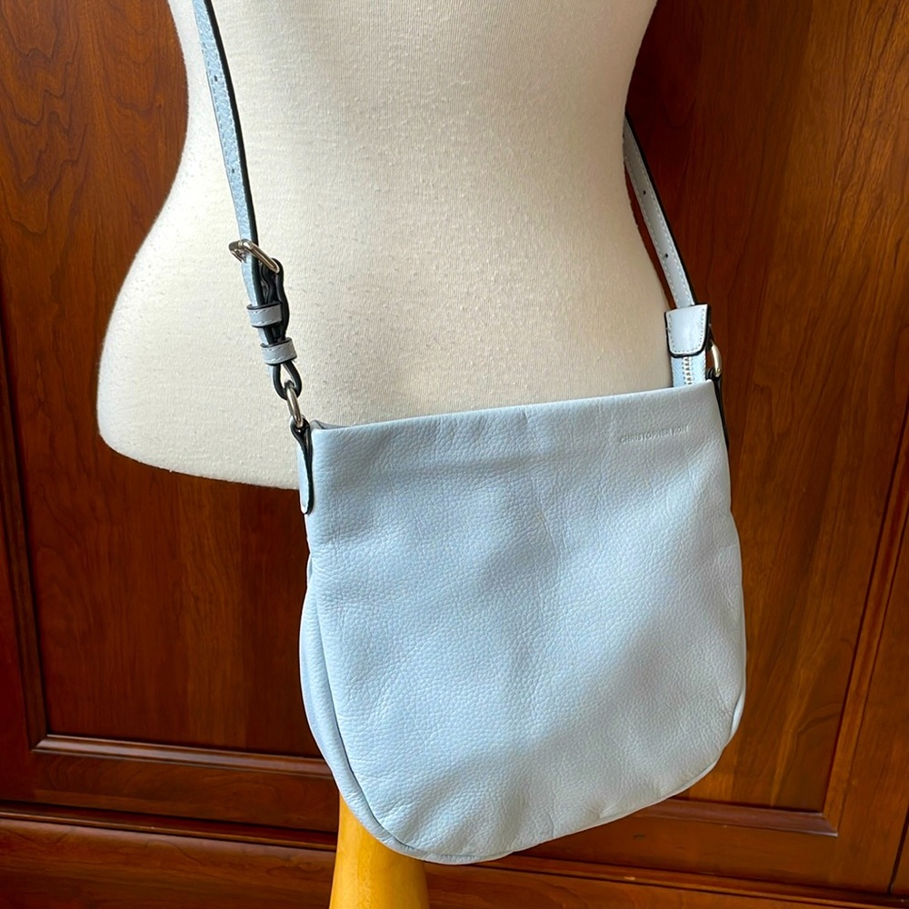 CHRISTOPHER KON Pastel Blue Genuine Leather Crossbody Handbag